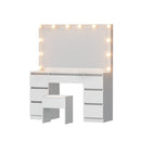 Dressing Table Vanity Desk Set Stool 12 Led Bulbs White