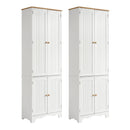 2x Buffet Sideboard Pantry Cabinet Cupboard 6-Tiers Storage Shelves BERNE