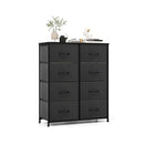 Fabric Dresser Bedroom Clothes Storage Organizer With 8 Drawers Black