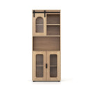 Farmhouse Bathroom Floor Cabinet With Sliding Barn Door And Shelves