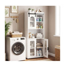 Farmhouse Bathroom Floor Cabinet With Sliding Barn Door And Shelves