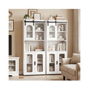 Farmhouse Bathroom Floor Cabinet With Sliding Barn Door And Shelves