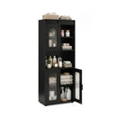 Farmhouse Bathroom Floor Cabinet With Sliding Barn Door And Shelves