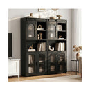 Farmhouse Bathroom Floor Cabinet With Sliding Barn Door And Shelves