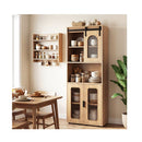 Farmhouse Bathroom Floor Cabinet With Sliding Barn Door And Shelves