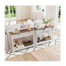 Farmhouse Console Table With 2 Drawers And Open Storage Shelf