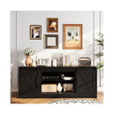 Farmhouse Tv Stand For 70 Inches Tvs Entertainment Center Black