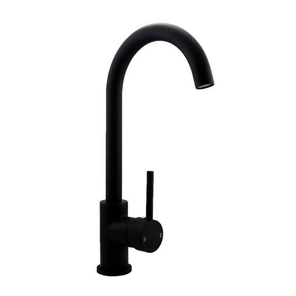 Black Kitchen Sink Mixer Tap Gooseneck Swivel Spout Laundry Sink