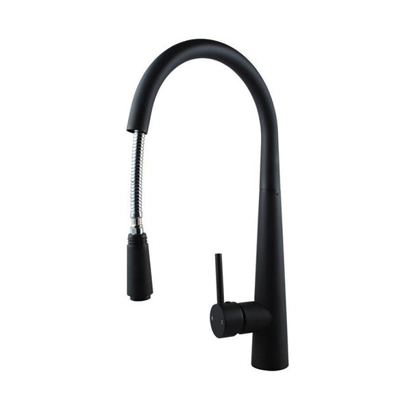 Black Kitchen Sink Mixer Tap Round Pull Out Tap Laundry Sink Faucets