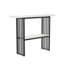 Faux Marble Sofa Table With Tabletop For Living Room Multicolour