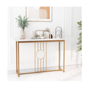 Faux Marble Top Console Table With Gold Finished Frame For Living Room