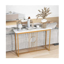 Faux Marble Top Console Table With Gold Finished Frame For Living Room