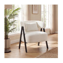Faux Rabbit Fur Upholstered Armchair With Lumbar Pillow And Metal Legs