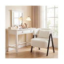 Faux Rabbit Fur Upholstered Armchair With Lumbar Pillow And Metal Legs