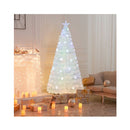 180Cm Pre Lit Fiber Optic Christmas Tree With Iridescent Leaves