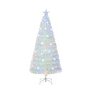 180Cm Pre Lit Fiber Optic Christmas Tree With Iridescent Leaves