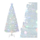180Cm Pre Lit Fiber Optic Christmas Tree With Iridescent Leaves