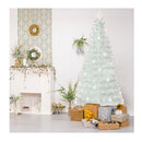 180Cm Pre Lit Fiber Optic Christmas Tree With Iridescent Leaves