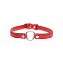 Pet Leather Choker With Silver Ring