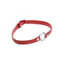 Pet Leather Choker With Silver Ring