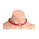 Pet Leather Choker With Silver Ring