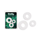 Firefly 3Pc Bubble Rings Glow In Dark Cock Rings Set Of 3 Sizes White