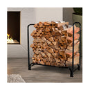 Firewood Rack Holder 4Ft Fireplace Tool Black