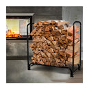 Firewood Rack Holder 4Ft Fireplace Tool Black