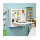 Floating Computer Desk With Storage Drawer And Shelves White