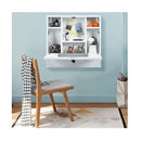 Floating Computer Desk With Storage Drawer And Shelves White
