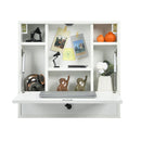 Floating Computer Desk With Storage Drawer And Shelves White
