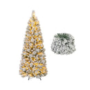 Flocked Lighted Christmas Tree With Pine Needles And 517 Branch Tips