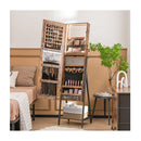 Lockable Floor Jewelry Cabinet With Full Length Mirror And Led Lights