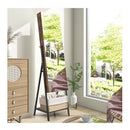 Lockable Floor Jewelry Cabinet With Full Length Mirror And Led Lights