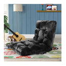 2X Floor Recliner Folding Lounge Sofa Futon Couch Folding Chair Cushion Black