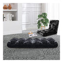 2X Floor Recliner Folding Lounge Sofa Futon Couch Folding Chair Cushion Black