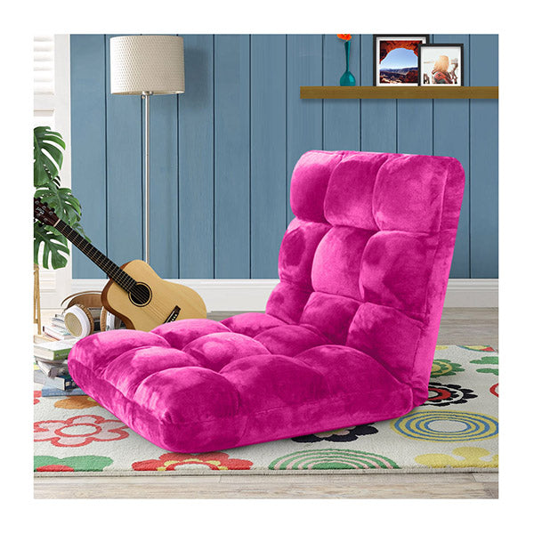 Floor Recliner Folding Lounge Sofa Futon Couch Folding Chair Cushion Pink