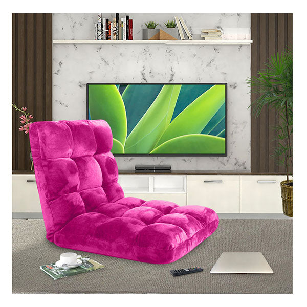 Floor Recliner Folding Lounge Sofa Futon Couch Folding Chair Cushion Pink