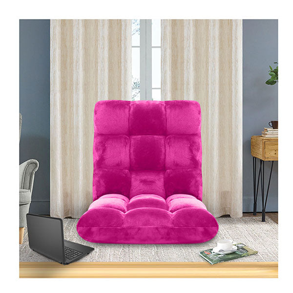 Floor Recliner Folding Lounge Sofa Futon Couch Folding Chair Cushion Pink