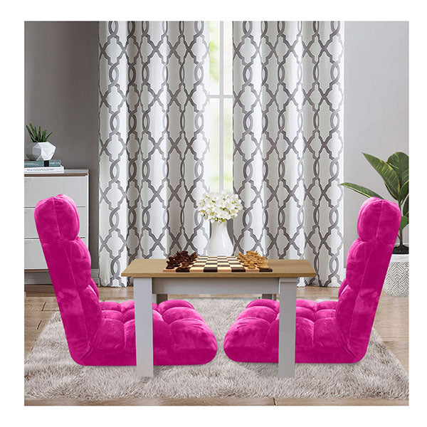 Floor Recliner Folding Lounge Sofa Futon Couch Folding Chair Cushion Pink