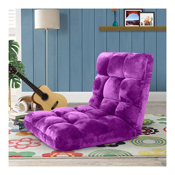 Floor Recliner Folding Lounge Sofa Futon Couch Folding Chair Cushion Purple