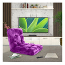 2X Floor Recliner Folding Lounge Sofa Futon Couch Folding Chair Cushion Purple