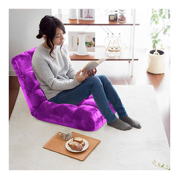 Floor Recliner Folding Lounge Sofa Futon Couch Folding Chair Cushion Purple