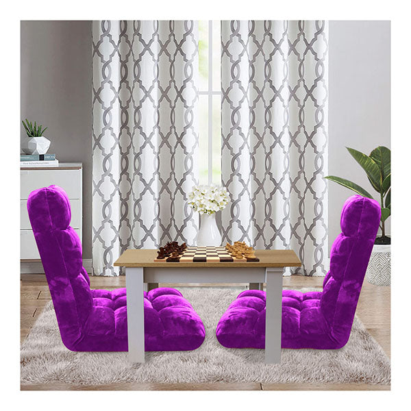 Floor Recliner Folding Lounge Sofa Futon Couch Folding Chair Cushion Purple
