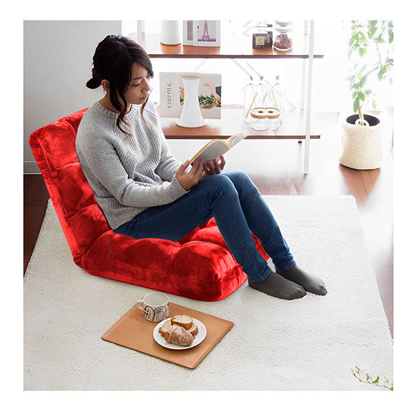 Floor Recliner Folding Lounge Sofa Futon Couch Folding Chair Cushion Red