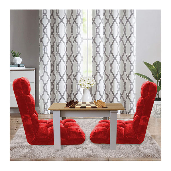4X Floor Recliner Folding Lounge Sofa Futon Couch Folding Chair Cushion Red