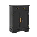 Floor Storage Cabinet With Drawer And Adjustable Shelf