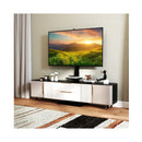 Floor Tv Stand With Power Outlet With Adjustable Av Shelf