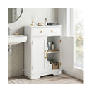 Floor Storage Cabinet With Drawer And Adjustable Shelf
