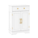 Floor Storage Cabinet With Drawer And Adjustable Shelf